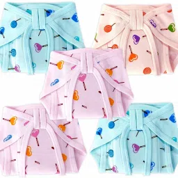 Newborn Baby cotton nappy reusable and washable Available in multiple colours-30