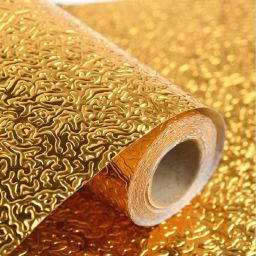200 cm Kitchen Oil Proof Waterproof Sticker Aluminum Foil Kitchen Stove Cabinet Stickers Self Adhesive Wallpapers DIY Wall Stickers (Gold ( 3 MTR )) Self Adhesive Sticker-image-32