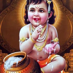 Lord Baby Krishna poster | HD poster for room decor (12x18-Inch, 300GSM Thick Paper, Gloss Laminated) Paper Print-image-71