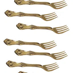 Set of 12 piece Brass Dessert Forks Multipurpose Use Forks Set Brass Dessert Fork Set-8