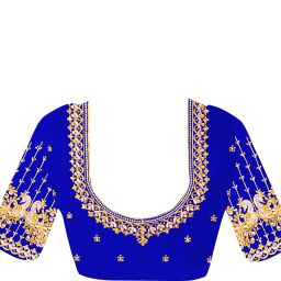 Unstitched Art Silk Blouse Material Embroidered-image-116