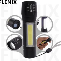 zm store (pack of 3) USB Rechargeable Torchlight Super Bright Pocket Zoom COB USB Charging Torch Led Flashlight Water Proof Torch Torch image 4