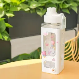 Kawaii Water Bottle with Straw and Sticker for Kids Girls 700ml Bottles 700 ml Bottle-image-4