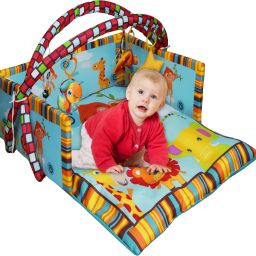 Baby mat For Babies Activity Play Gym & 5 Hanging Toy Foldable Cotton Play Mat-image-2