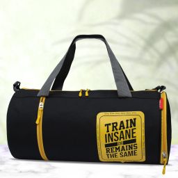 25 L Gym Duffel Bag - Men & Women Yellow Sports Duffel with Shoe Compartment & Detachable Belt - Yellow, Black-image-24