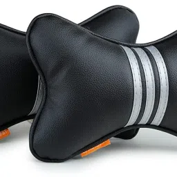 Black, Silver Leather Car Pillow Cushion for Universal For Car-12