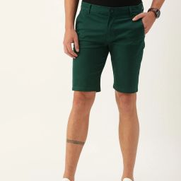 Solid Men Green Casual Shorts-image-63