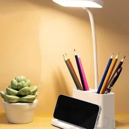 Powerful Rechargeable lamp with Pen Holder 3 Dimmable Lights With Rotating Neck Table Lamp-image-24