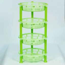 KORBOX Premium Plastic 4 Steps Kitchen Rack Basket - Fruits Onion, Potato, Vegetables Basket Tray for Kitchen & Office Use, Household (Round) Plastic Fruit & Vegetable Basket Plastic Fruit & Vegetable Basket Plastic Fruit & Vegetable Basket-image-90
