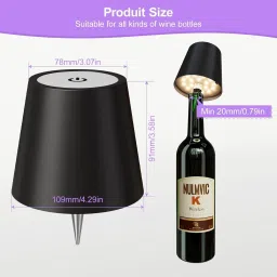 kizjorya Wine Lamp, LED Wireless Wine Bottle Lamp Shade Table Lamp image 3