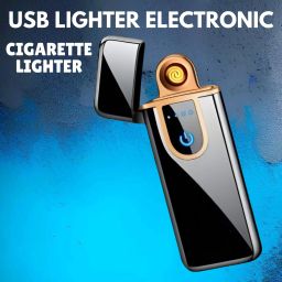 USB Cigarette Lighter for Smoking Windproof Slim Lighter with Fingerprint F454 Pocket Lighter-image-89