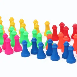 koel 2 in 1 Wooden 12*12" Checker & Chess | Ludo & Snake | Checker Token Chessmen | 32 cm Chess Board image 3