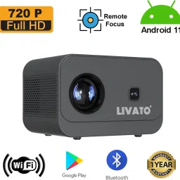 Livato Mega 1GB/8GB Wifi Bluetooth Android 11 Digital Focus and Keystone (5000 lm / 1 Speaker / Wireless / Remote Controller) Portable Projector-image-11