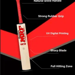 RV Sports Red Edition | Tennis Ball Cricket Bat | Size 5 | Poplar Willow Cricket Bat For 10 - 12 Yrs-image-59