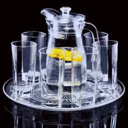 S1Store Round Jug 1.6litter, Round Jug Glass Set 290ml, Premium Royal Design Lemon Set I Jug Glass Set-image-72