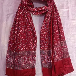 Cotton Blend Printed Maroon Women Dupatta-15