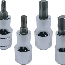 T-25+T-27+T-35+T-50+T-60, Hardened Chrome Vanadium Steel, Torx-Bit-Socket Socket Set-32