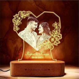 Heart-Shaped 3D LED Acrylic Night Lamp with Custom Photo, Name & Date Engraving Table Lamp-24
