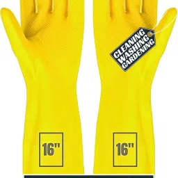 16inch Rubber Gloves / Dish Washing gloves / Dish wash Hand Gloves for Cleaning Wet and Dry Glove-image-27