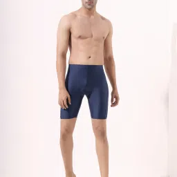 Cycling Digital Shorts Pattern Solid Men Swim Bottom Blue Swimsuit-image-28