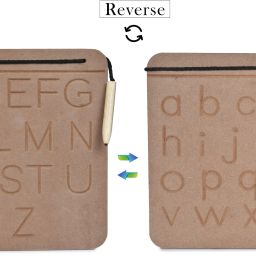 Wooden Reversible 2 in 1 Activities Capital Word Alphabet & Small Alphabet Word Tracing Practice Boards With Dummy Pencil Learning And Educational Slates for Kids to Improve Handwriting Skills Age 2+-image-72