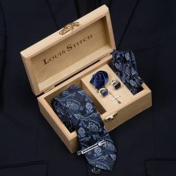 LOUIS STITCH Silk Cufflink & Tie Pin Set-image-120