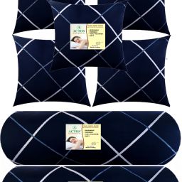 5 Cushion 2 bolster Microfibre Geometric Bolster Pack of 7-27