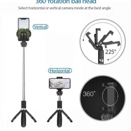 SOJUBA XT-02 Selfie Stick with Remote Shutter 360 Rotate Extendable Mobile tripod stand Tripod, Monopod, Monopod Kit, Tripod Kit image 3