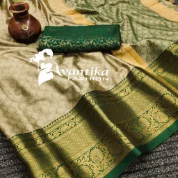 Printed, Temple Border, Woven, Embellished, Solid/Plain Banarasi Art Silk, Cotton Silk Saree-picture-15