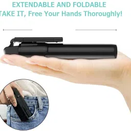 POZUB Bluetooth Selfie Stick Tripod Free Carry Bag Multifunctional Mobile Stand Gimbal Tripod, Monopod, Monopod Kit, Tripod Ball Head, Tripod Bracket, Tripod Clamp, Tripod Kit image 2