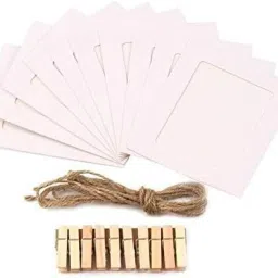 10Pcs Photo Frame Paper-DIY Photo Frame Wooden Clip Paper 11 inch Wood-image-37