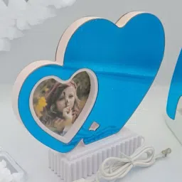 tgm 3D Butterfly Heart Shaped Lighted Photo Frame Mirror 4 inch 3D photo frame image 5