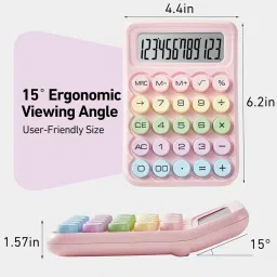 ikonexx 12 Digit Big disktop calculator Mechanical Calculator Big Buttons, Colorful Candy BasicCalculator image 2