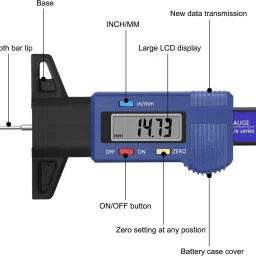 sdenterprises Digital Tire Tread Depth Gauge LCD with Inch and MM Conversion of 0-0.98 Inches Height Gauge image 2