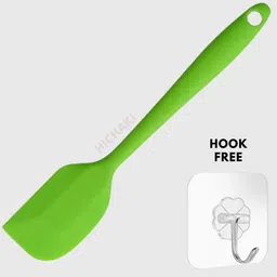 hichaki 27CM Green Premium Silicone Spatula with Self-Adhesive Wall Hooks Non-Stick Spatula-picture-0