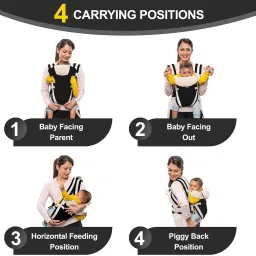 smilykid Pack of 2 Reusable Cloth Diapers with Insert & 4-in-1 Positions Baby Carrier Bag Baby Carrier image 3
