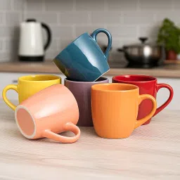 multi Bone China Tea Cups Set of 6 | Coffees for Home Office Ceramic Coffee Mug-image-11