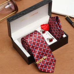 MUTAQINOTI Silk Cufflink & Tie Pin Set-image-92