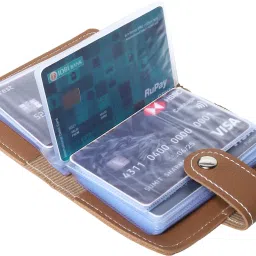 Brown PU Leather Business Visiting Credit/Debit 24 Card Holder-22