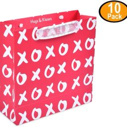 Thick Card"Hugs & Kisses" Gift Paper Bag - Small (20 x 20 x 7.5 CM) Printed Party Bag-image-50