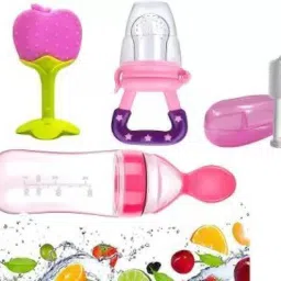 BPA Free Veggie Fruit Feed Nibbler Juicer, Baby Food Dispensing Spoon Bottle Teether and Feeder-16