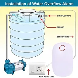 Aarav Enterprises WaterTank Overflow Alarm Water Alarm with 15 Mtr.wire & sensor kit Wired Sensor Security System image 4