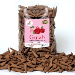 GULAB Incense Dhoop Cones ( charcoal free ) For pooja 300gm Pack GULAB-18