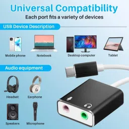 IMAGINEA External Sound Card, Type C Sound Card Stereo Audio Adapter 3.5mm type c Internal Sound Card image 4