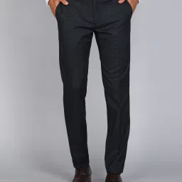 Men Slim Fit Grey Polyester Trousers-image-94