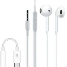 Pacificdeals White Combo Of Type C Connector Audio Jack & 3.5 mm Earphone For Realme Oppo Oneplus Phone Converter-42