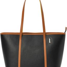 Women Black, Brown Tote-image-1