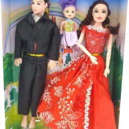 Kids Family Doll Wedding Couple Set with Child-91