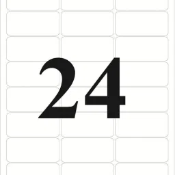 A4 Size 64mm x 34mm (White) Paper ( 24 Label 100 Sheet) Self-Adhesive Paper Label-18