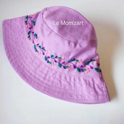 lemomzart Hand-embroidered hat with floral pattern-3